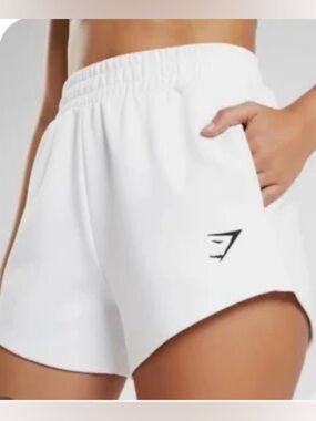 GymShark Women’s White Training Sweat Shorts, Size Small